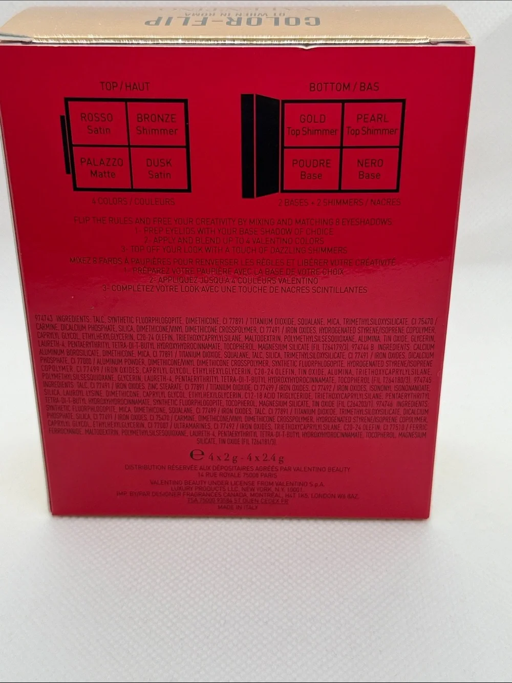 Valentino Red & Gold Color-Flip Multi-Look Eye Palette